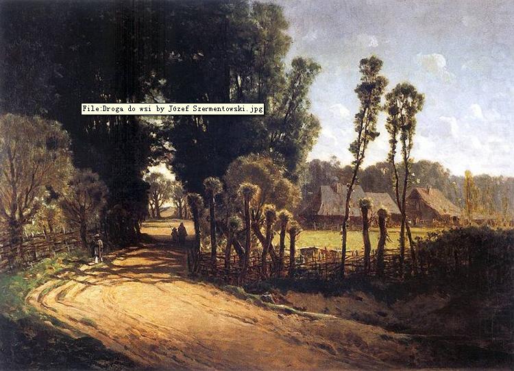 Jozef Szermentowski Cottage road china oil painting image